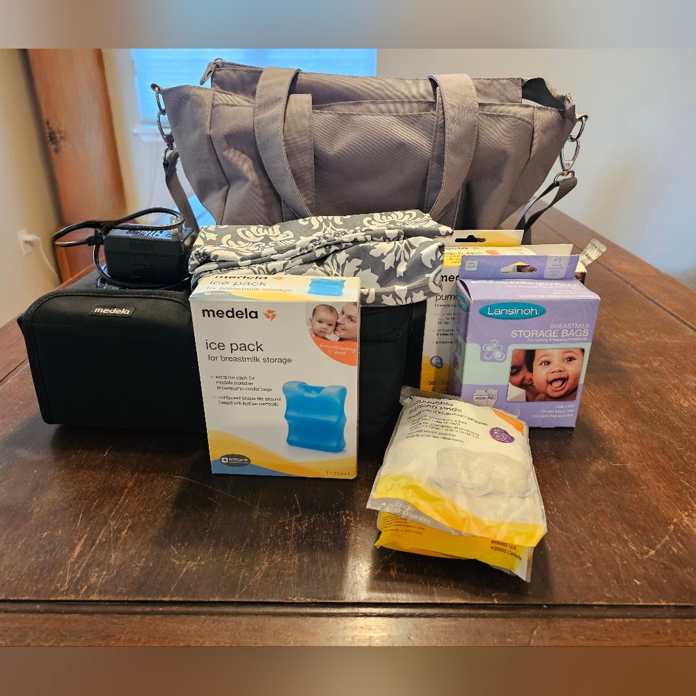 Dr. Brown's Gray Pump Bag + Medela Pump, Cover and Acessories - Picture 2 of 8